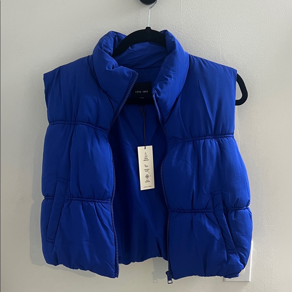 Love Tree Royal Blue Quilted Vest